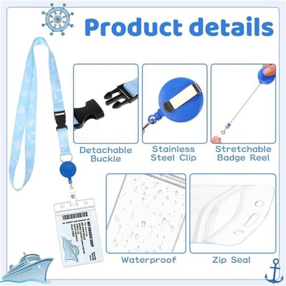 Cruise Ship Essentials 2025 Must Haves Set, 2 Pack Lanyards for Cruise Ship - Picture 3 of 7